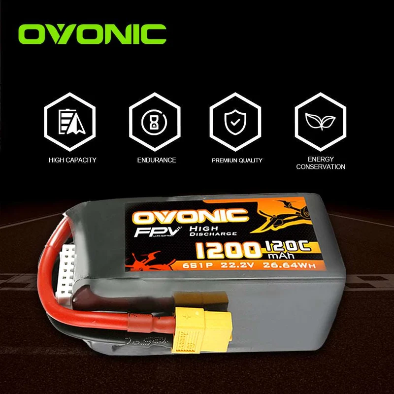 Ovonic 6S 1200mAh 120C 22.2V XT60 LiPo Akku
