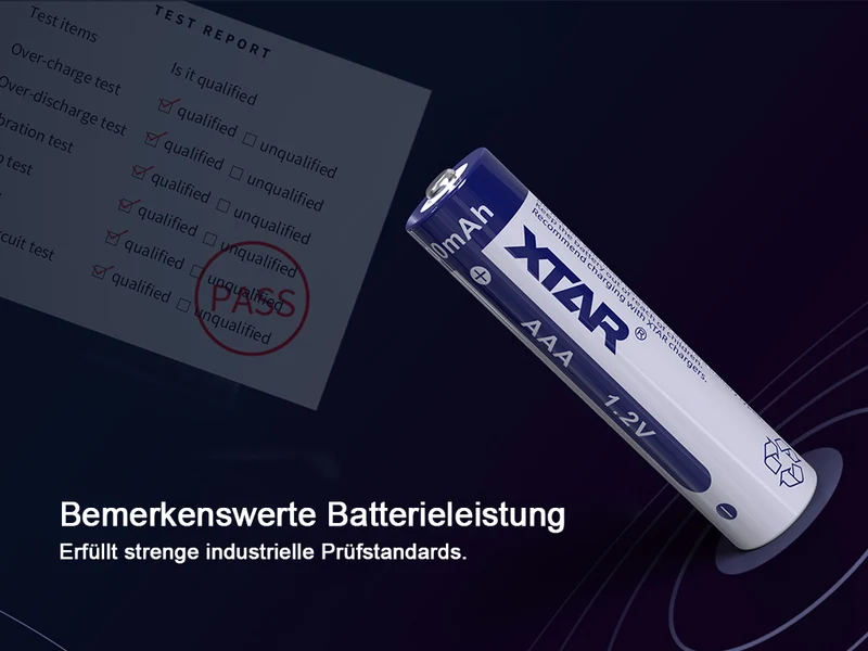 XTAR AAA R03 NIMH Akku 900mAh 1,2V (Wiederaufladbar)