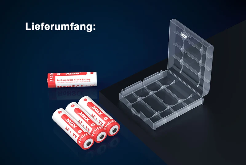 XTAR AA LR6 NIMH Akku 2500mAh 1,2V (Wiederaufladbar)