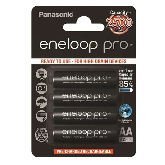 Panasonic Eneloop Pro Akku AA NiMH- 4er-Blister BK-3HCDE/4BE
