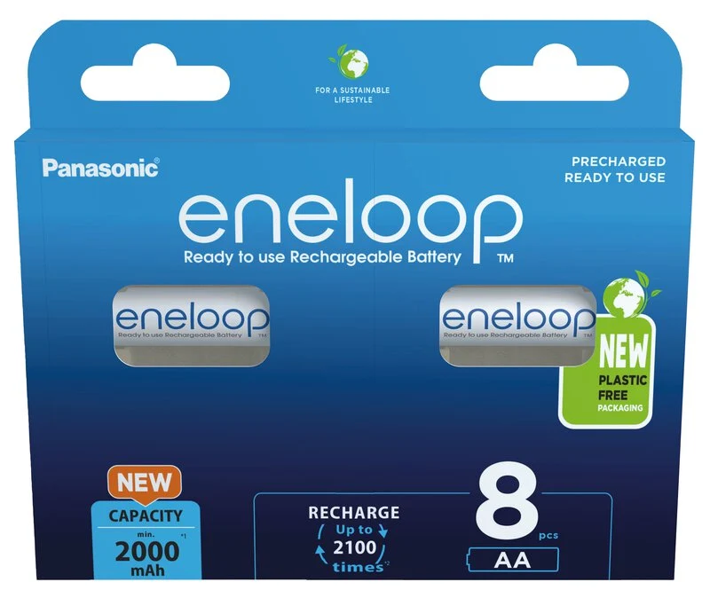 Eneloop Panasonic Ni-MH Akku 2000mAh AA 1,2V - 8 Stück