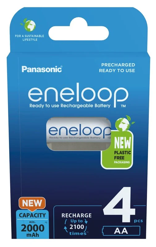 Eneloop Panasonic Ni-MH Akku 2000mAh AA 1,2V - 4er Blister BK-3MCDE/4BE