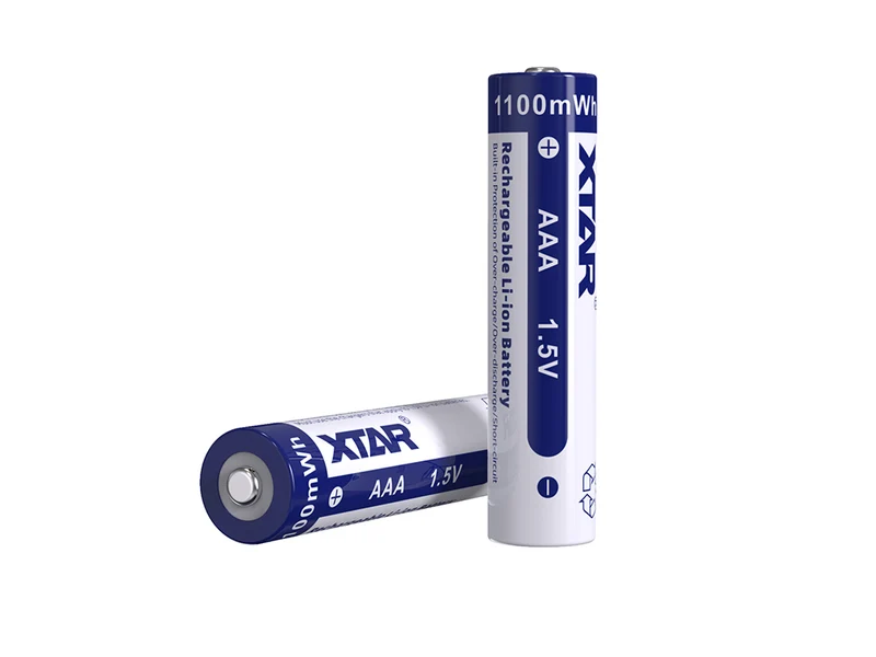 XTAR AAA 1,5V 1100mWh (ca. 700mAh) LI-Ion Akku mit Aufbewahrungsbox (4 Stück)