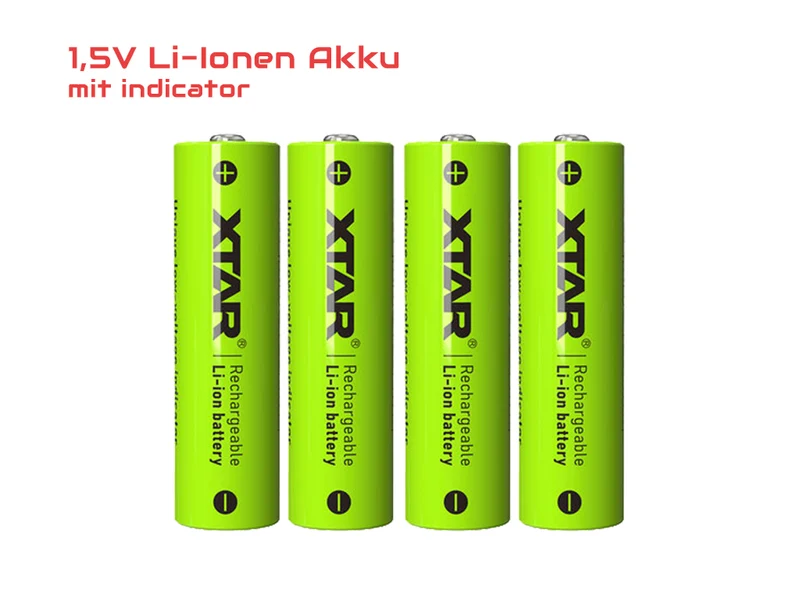 Xtar L4 – Ladegerät, incl. AA (Mignon) LR6 1,5V Li-Ion Akkus mit Akku-Wechselanzeige
