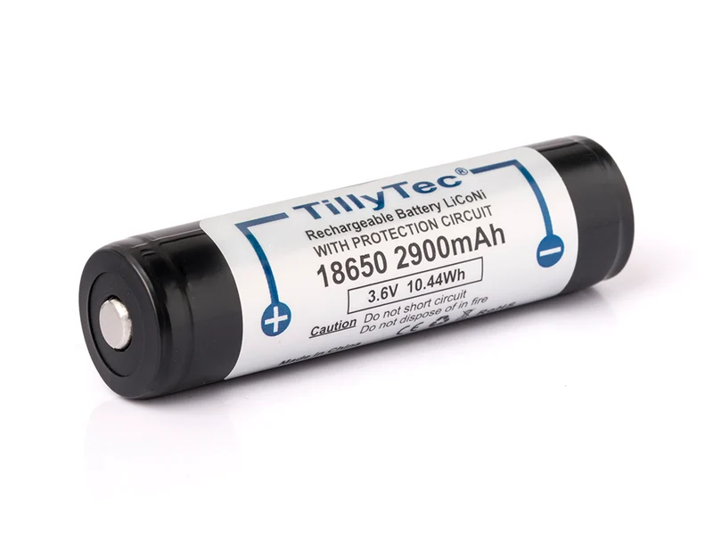 TillyTec 18650 - 2900mAh, 3,6 V - 3,7 V Li-Ionen-Akku mit PCB Schutzelektronik