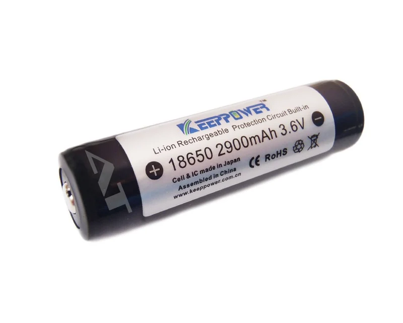 Keeppower 18650 - 2900 mAh, 3,6 V - 3,7 V Li-Ionen-Akku geschützt (Button Top)