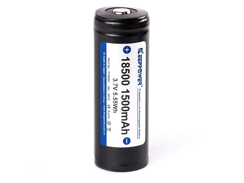 Keeppower 18500 - 1500mAh, 3,6V - 3,7V Li-Ionen-Akku geschützt
