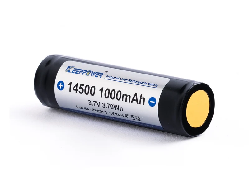 Keeppower 14500 - 1000 mAh, 3,6 - 3,7V Li-Ion-Akku PCB geschützt