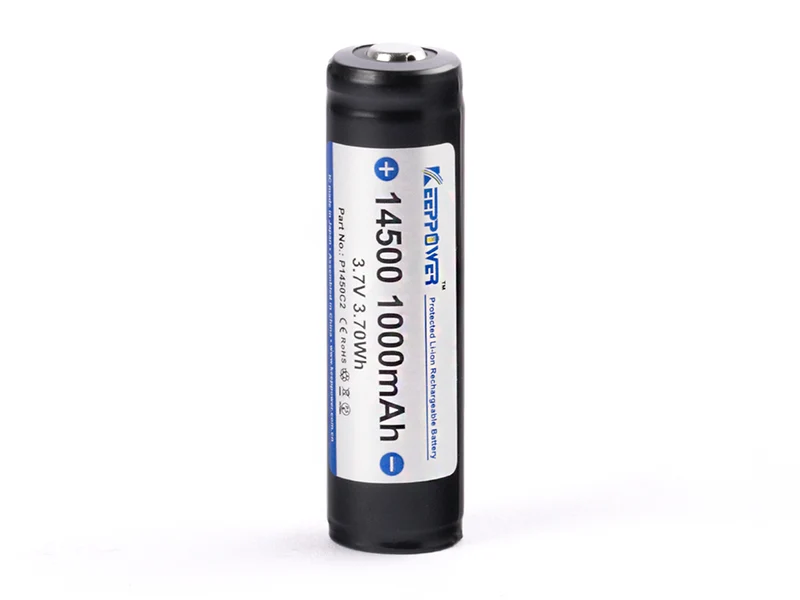 Keeppower 14500 - 1000 mAh, 3,6 - 3,7V Li-Ion-Akku PCB geschützt