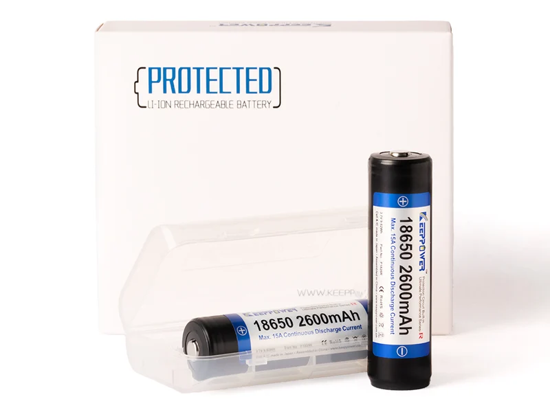 Keeppower R 18650 2600mAh 3,6V - 3,7V Li-Ion-Akku geschützt (Pluspol erhöht)