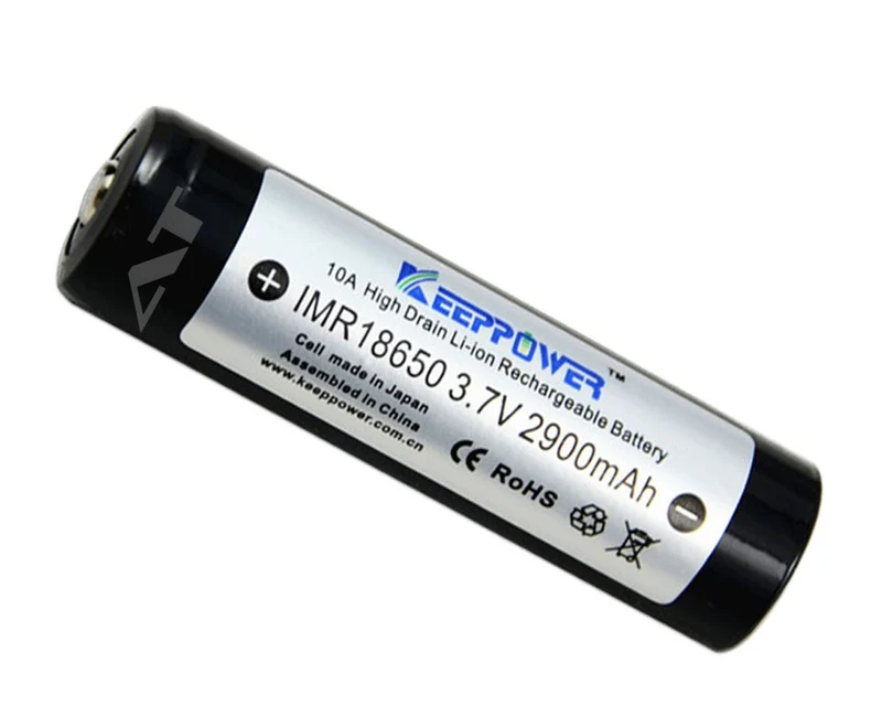 Keeppower IMR18650 - 2900mAh, 3,7V Li-Ion-Akku 10A (Button Top)