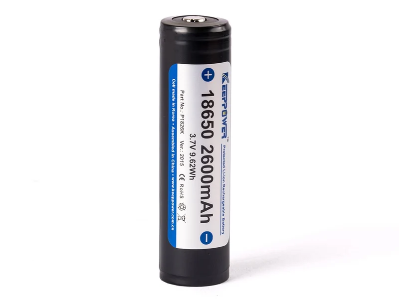 Keeppower 18650 - 2600mAh, 3,7V Li-Ion-Akku geschützt (Samsung)