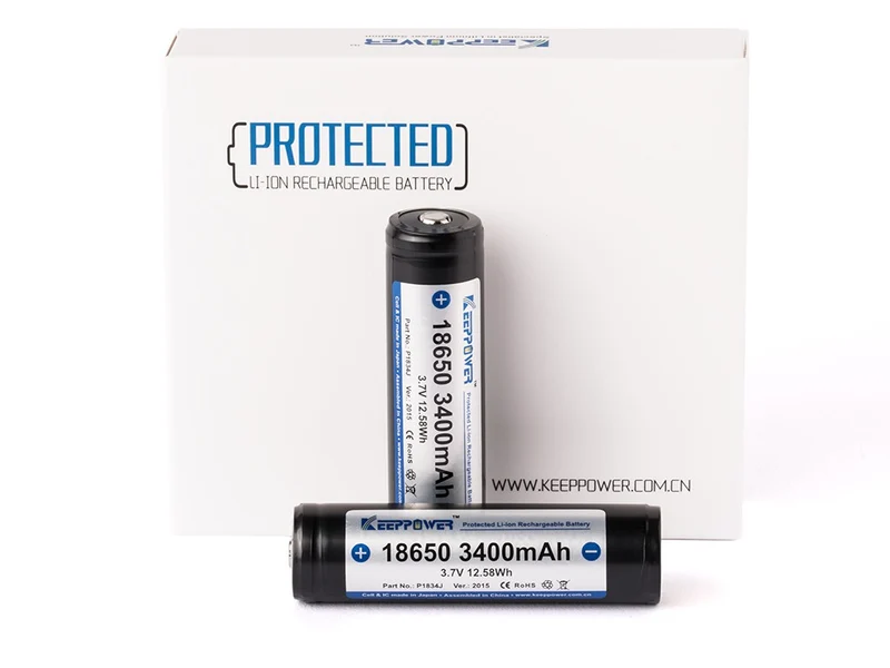 Keeppower 18650 - 3400mAh, 3,6V - 3,7V Li-Ion-Akku geschützt