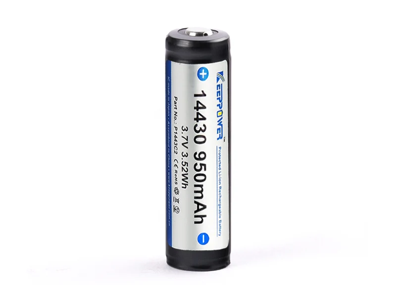 Keeppower 14430 - 950mAh 3,6V - 3,7V Li-Ionen-Akku PCB geschützt P1443C2