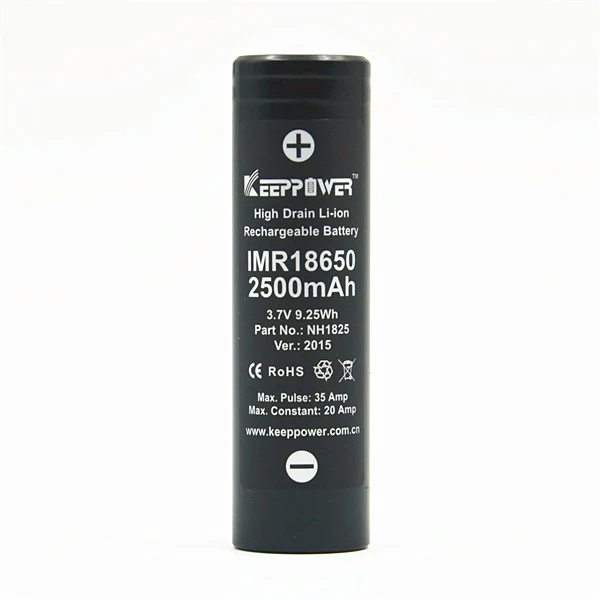 KeepPower IMR18650 - 2500mAh 3,6V - 3,7V Hochstromzelle Li-Ion-Akku