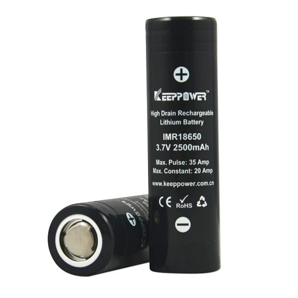 KeepPower IMR18650 - 2500mAh 3,6V - 3,7V Hochstromzelle Li-Ion-Akku