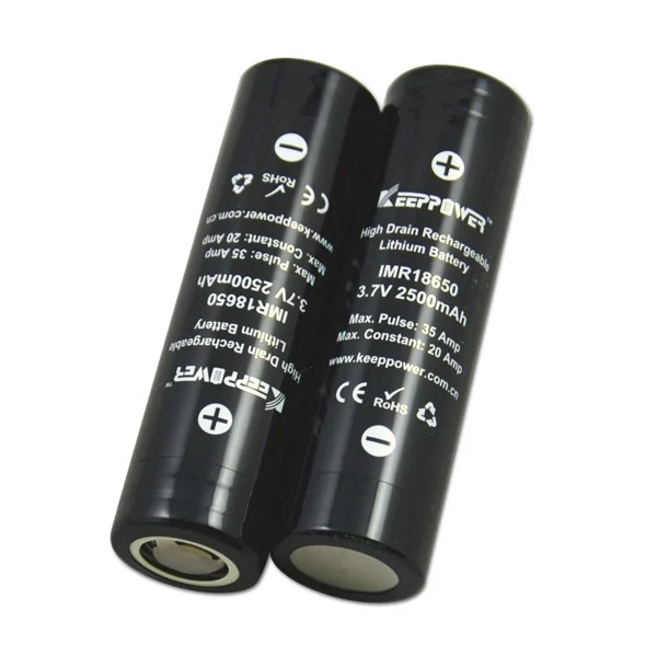 KeepPower IMR18650 - 2500mAh 3,6V - 3,7V Hochstromzelle Li-Ion-Akku