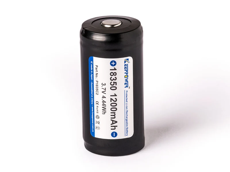 Keeppower 18350 - 1200mAh, 3,6V - 3,7V Li-Ionen-Akku geschützt