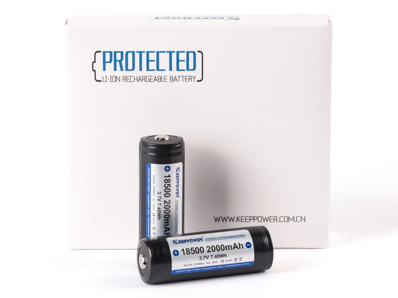 Keeppower 18500 - 2000mAh, 3,6V - 3,7V Li-Ion-Akku geschützt