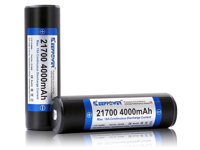 Keeppower 21700 15A 4000mAh 3,6V - 3,7V Li-Ion-Akku PCB geschützt P2140R