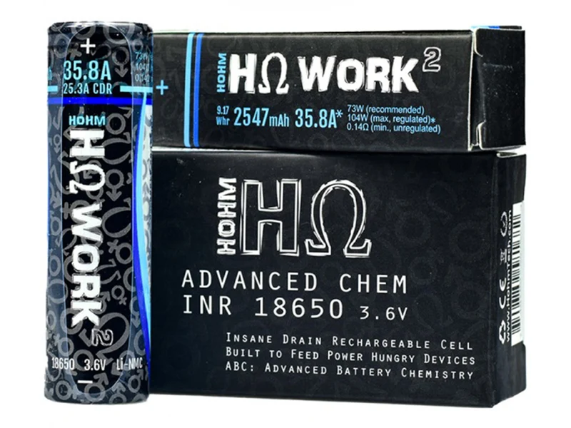 Hohmtech Works² 18650 2547mAh max. 35,8A Lithium-Ionen-Akku NMC, 3,6V - 3,7V