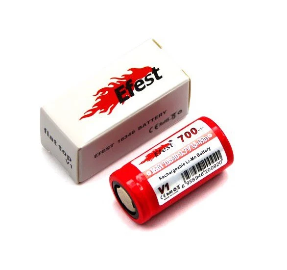 Efest IMR16340 V1 - 700mAh 3,7V (Pluspol flach) Li-Ion-Akku