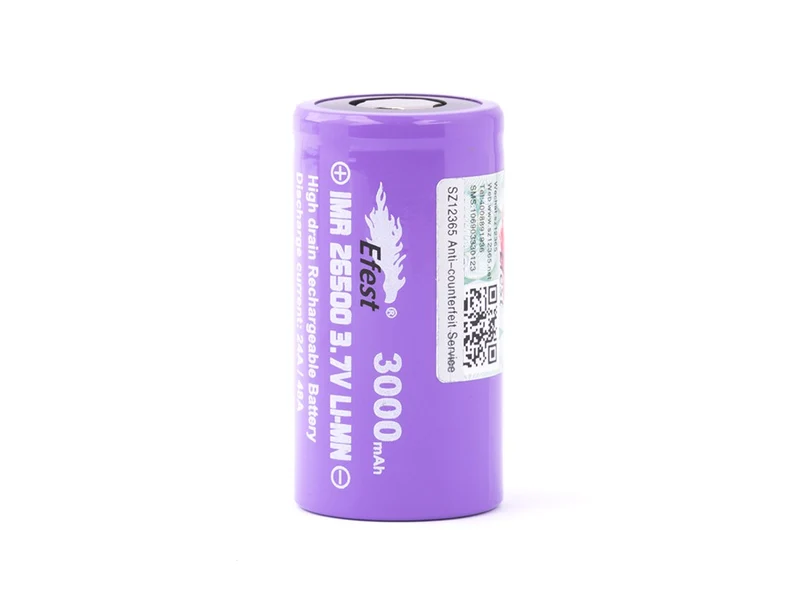 Efest IMR 26500 Li-Ionen 3,6V - 3,7V 3000mAh (Pluspol flach)