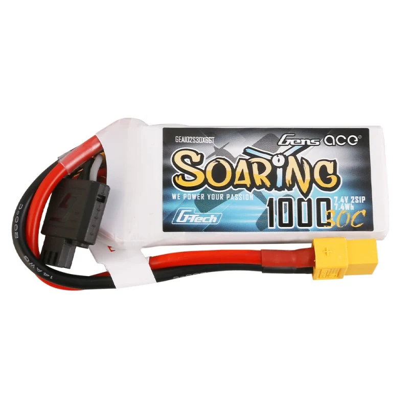 Gens Ace G-Tech Soaring 2S 1000mAh 7,4V 30C 2S1P Lipo Akkupack XT60 Stecker