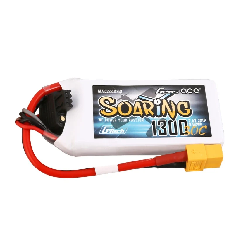 Gens Ace G-Tech Soaring 2S 1300mAh 7,4V 30C 2S1P Lipo Akkupack XT60