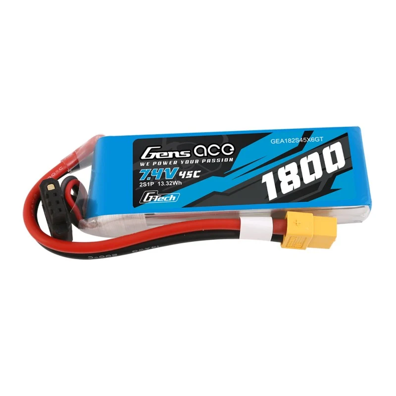 Gens Ace G-Tech 2S 1800mAh 7,4V 45C 2S1P Lipo Akkupack XT60 Stecker