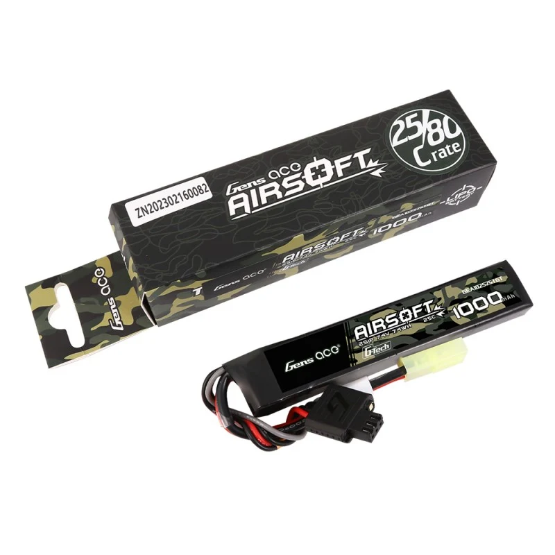 Gens Ace G-Tech 2S 1000mAh 2S1P 7,4V 25C Airsoft Lipo Mini Tamiya
