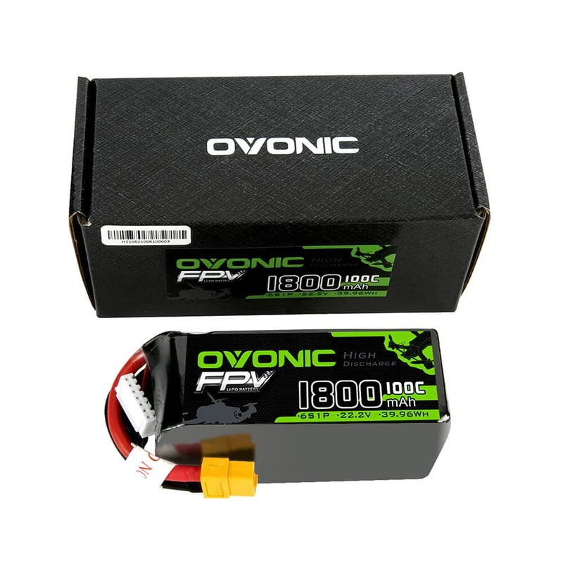 Ovonic 6S 1800mAh 100C 22,2 V LiPo-Akku für FPV-Drohnen-RC-Flugzeuge
