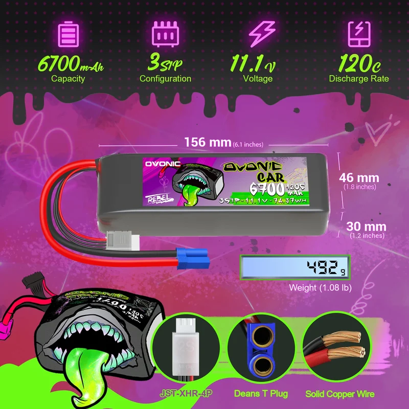 Ovonic Rebel 2.0 3S 6700mAh 120C 11,1V EC5