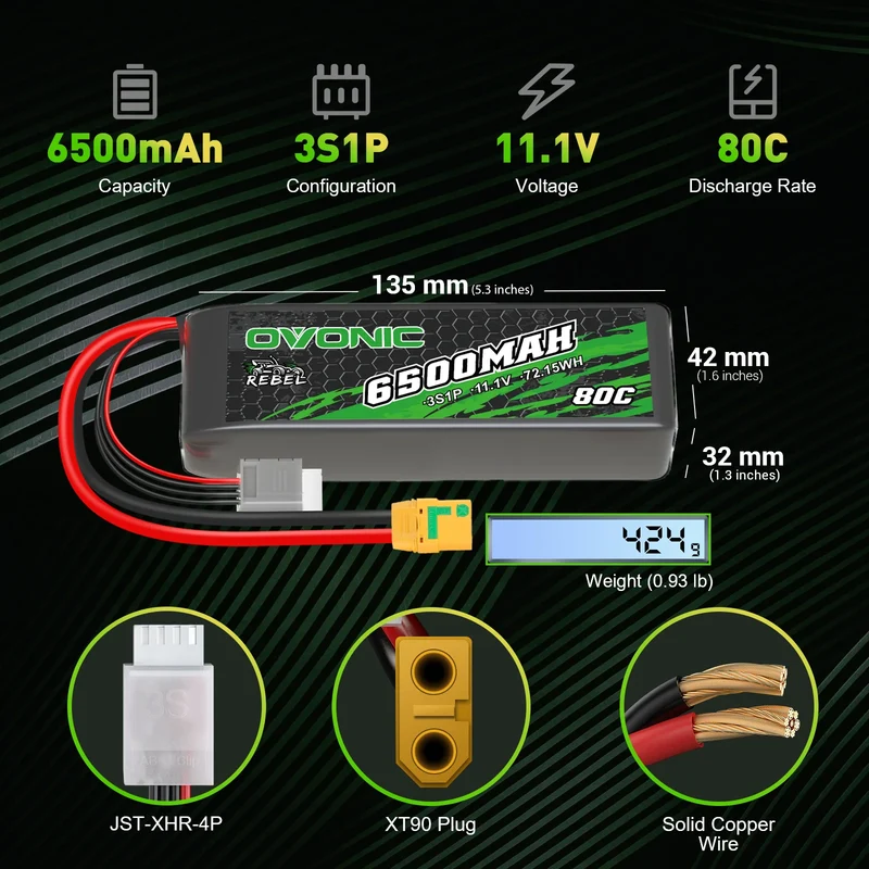 Ovonic Rebel 3S 6500mAh 80C 11,1V XT90