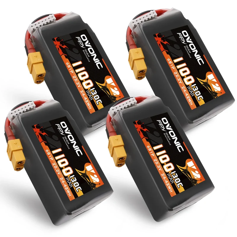 Ovonic FPV 6S 1100mAh 130C 130C XT60 FPV Racing (4 St.)