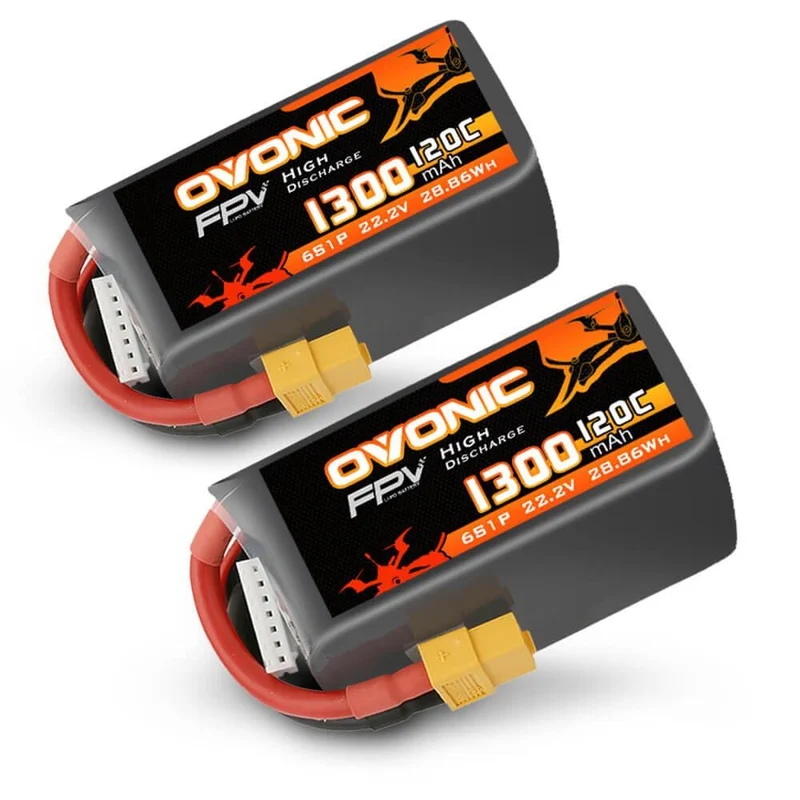 Ovonic FPV 6S 1300mAh 120C 22,2V XT60 für FPV Racing (2 St.)
