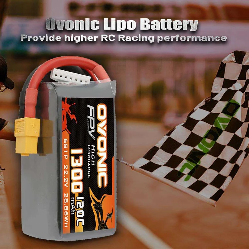 Ovonic FPV 6S 1300mAh 120C 22,2V XT60 für FPV Racing (2 St.)