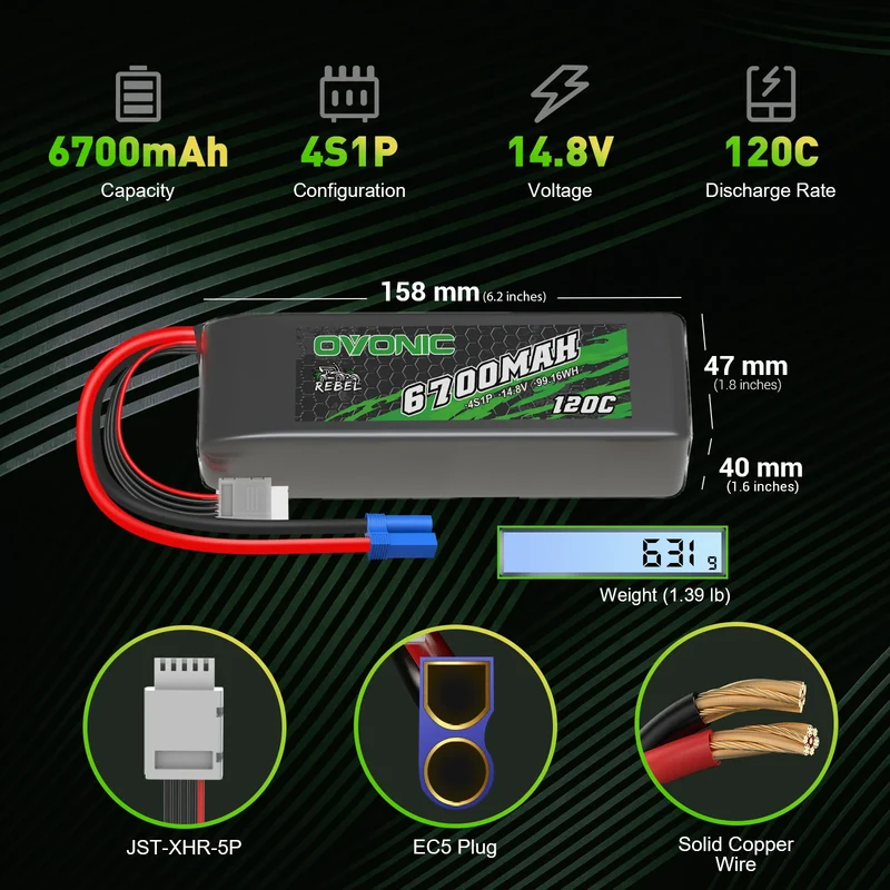 Ovonic 4S 6700mAh 14,8V 120C EC5 LiPo