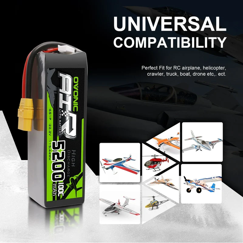 Ovonic 6S 5200mAh 6S 100C 22,2V XT90 & AS150 X-Class Cinelifter