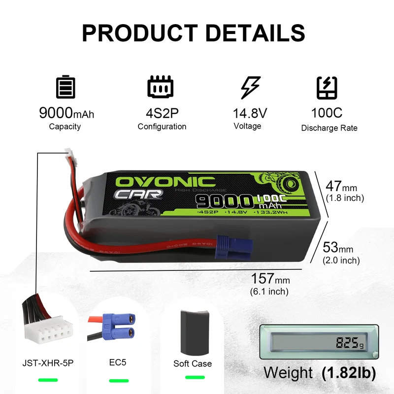 Ovonic 4S 9000mAh 100C LiPo Akku 14,8V EC5