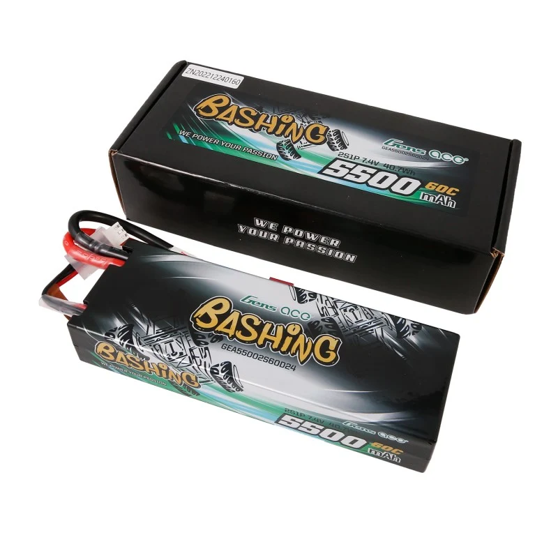 Gens Ace 5500mAh 7.4V 2S1P 60C Auto Lipo Akku Hardcase T-Stecker