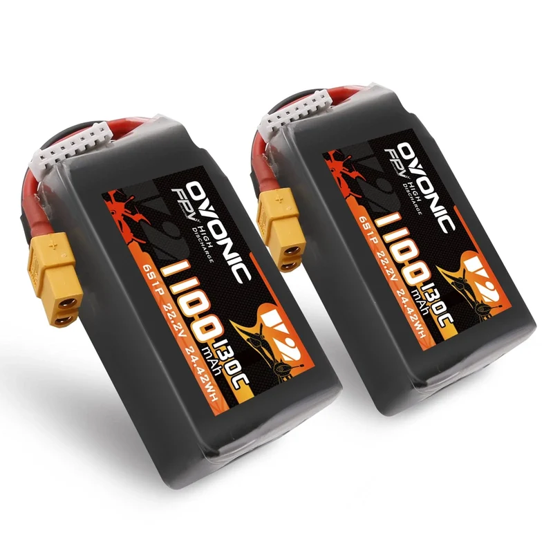 Ovonic 6S 1100mAh 130C 22,2V XT60 Lipo Akku Pack (2 St.)