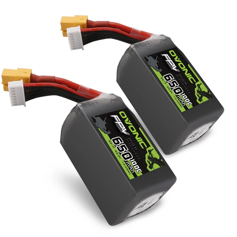 Ovonic 6S 650mAh 100C 22,2V XT30 LiPo Akku Pack (2 St.)