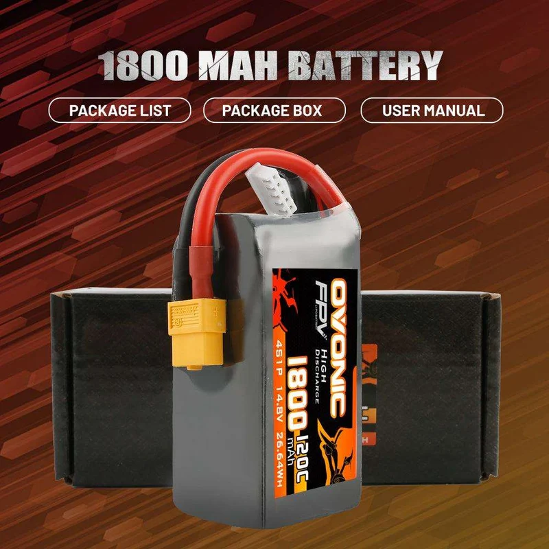 Ovonic 4S 1800mAh 120C 14,8V XT60 LiPo Akku (2 St.)