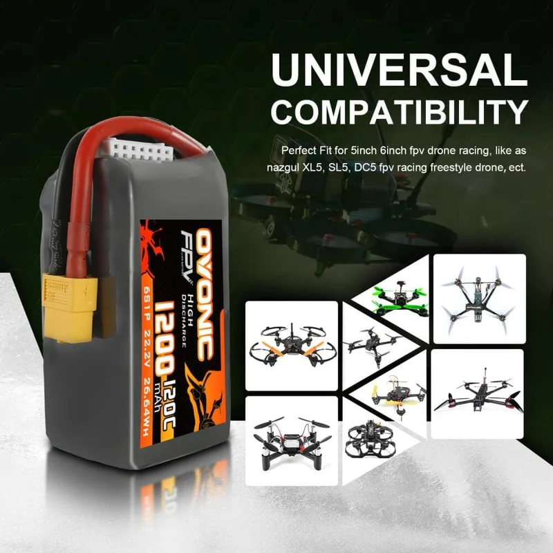 Ovonic 6S 1200mAh 120C 22,2V XT60 LiPo Akku (2 St.)