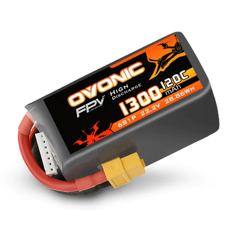Ovonic 6S 1300mAh 120C 22,2V XT60 LiPo Akkupack