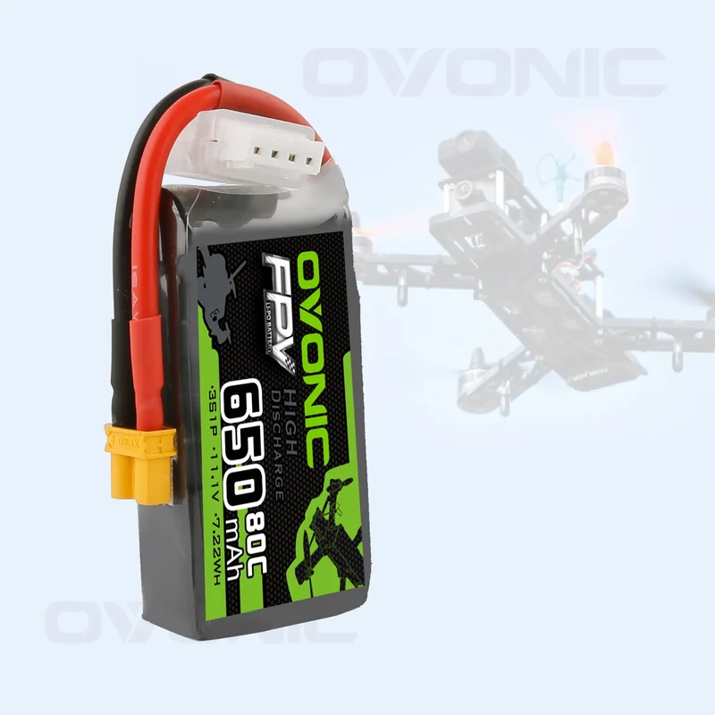 Ovonic 3S 650mah 80C 11.1V XT30 Lipo Akkupack (4 St.)