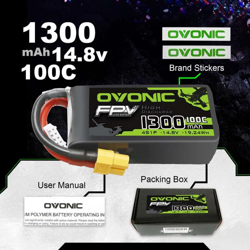 Ovonic 4S 1300mAh 100C 14,8V XT60 LiPo Pack