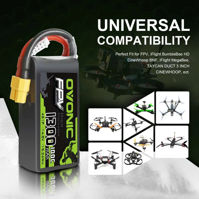 Ovonic 4S 1300mAh 100C 14,8V XT60 LiPo Pack