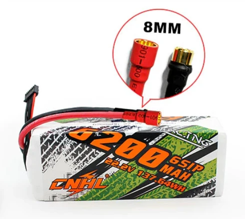 CNHL Racing Series 6200mAh 22,2V 6S 90C Lipo Akku mit 8,0mm Rundstecker